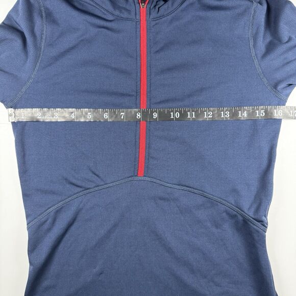 Marmot Half Zip Pullover Womens Small Blue Polartec Fleece Thumbholes Outdoor - Picture 11 of 16